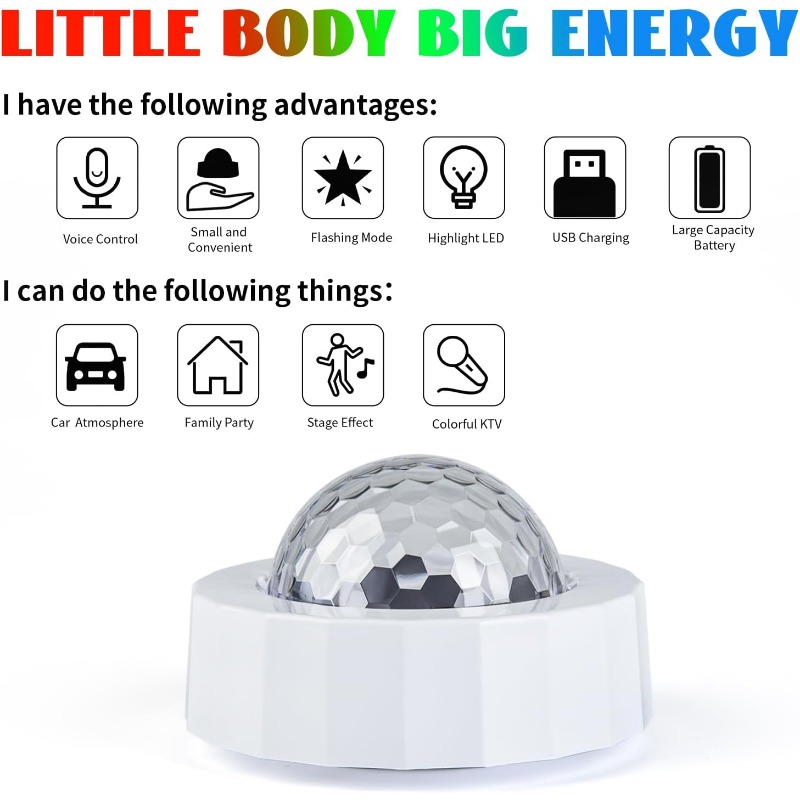 Car Disco Ball Rechargeable Ba - Audio Music Dj recension och pris