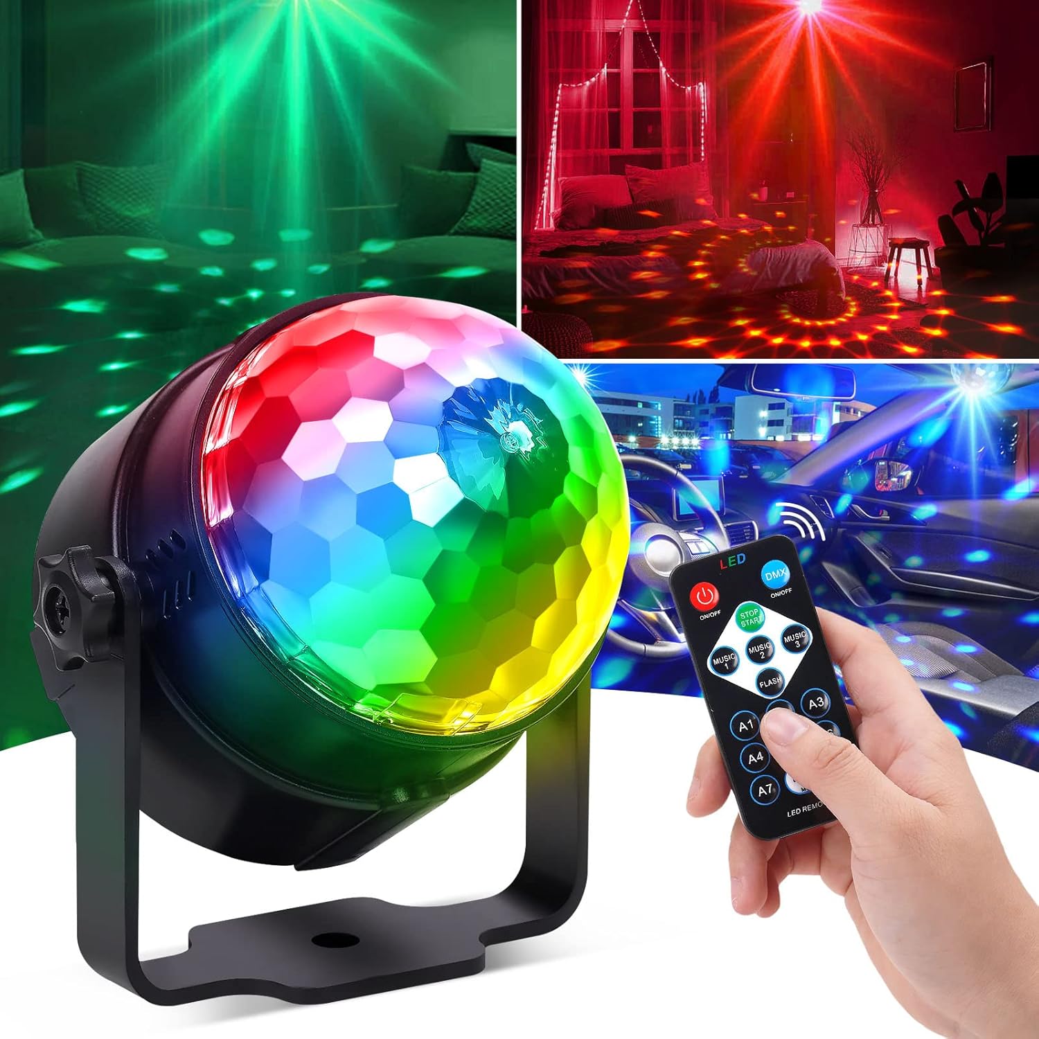 RGB LED Stage Disco Light Rota - Audio Music Dj recension och pris